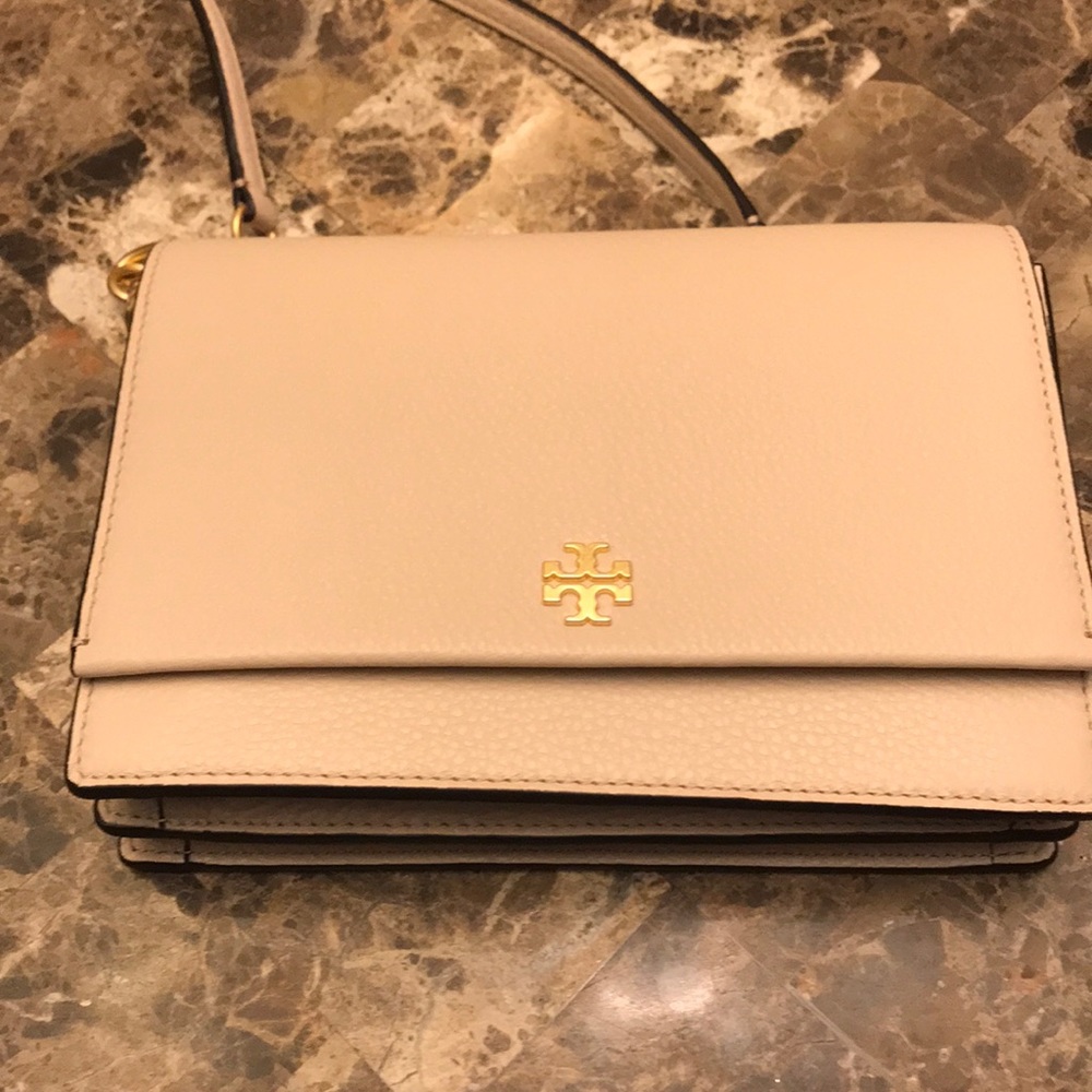 NWT Tory Burch light pink clutch